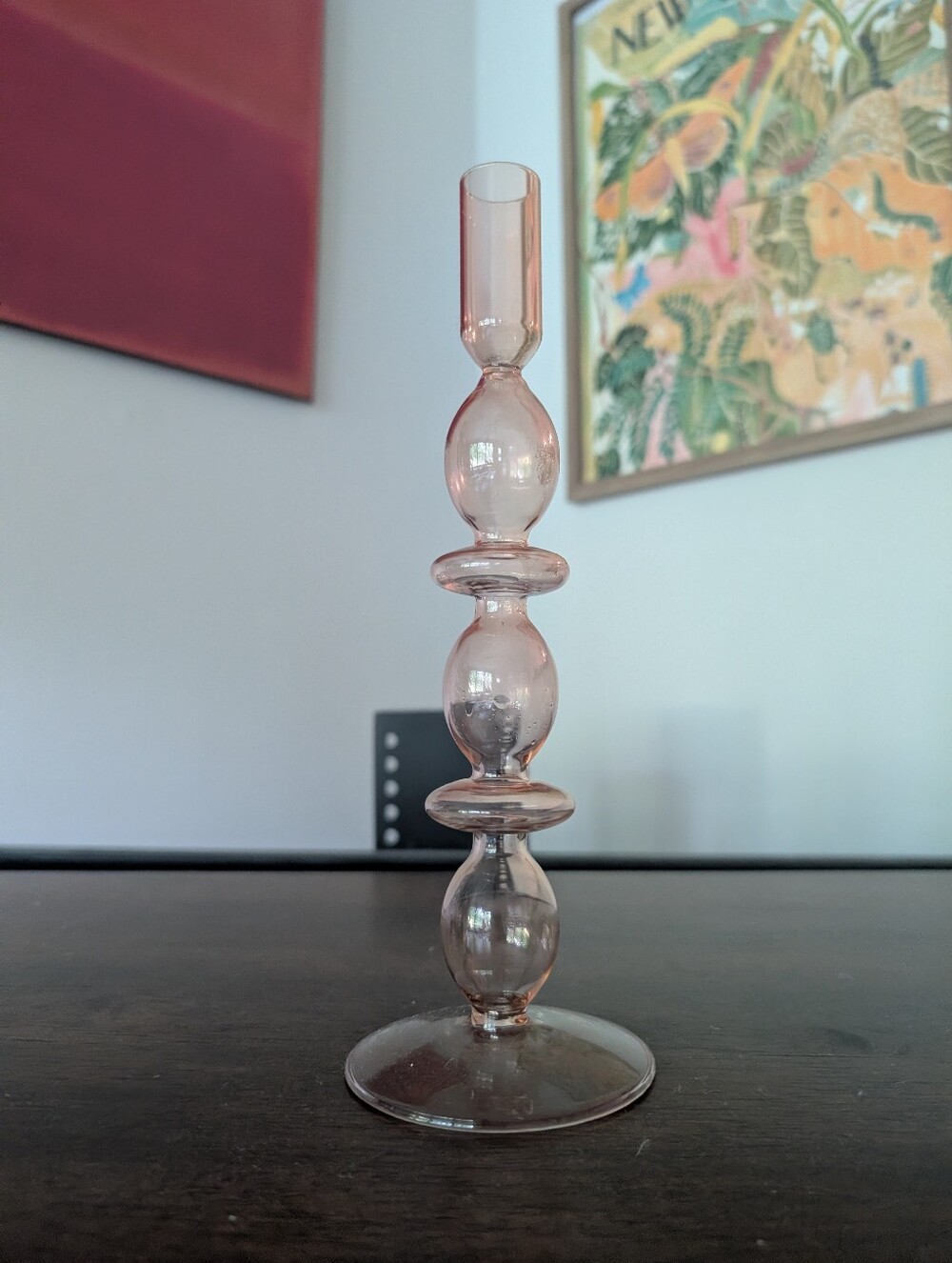Colorful Glass Candlestick Holder